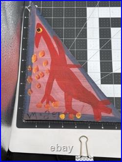 Mose Tolliver Mose T Alabama Folk Art Painting Wood Red Tico Bird 10 x 7.5