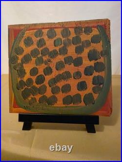 Mose Tolliver Mose T signed Watermelon Painting on Wood Outsider Folk Art 10x9