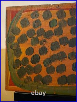 Mose Tolliver Mose T signed Watermelon Painting on Wood Outsider Folk Art 10x9