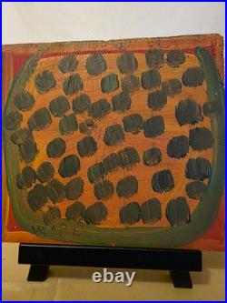 Mose Tolliver Mose T signed Watermelon Painting on Wood Outsider Folk Art 10x9