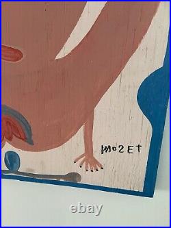 Moset Mose Tolliver painting. Folk OUTSIDER art African American artist NUDE