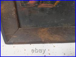 Mount Hood, OR oil painting on board small 17.5 X 8 Framed Folk Art Antique