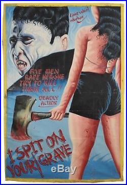 Movie poster African Ghana oil cinema folk art hand painted I spit On Your Grave