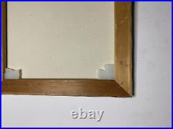 Naive Contemporary Folk Art Oil On Canvas Longhorn Cow Painting 14 By 18