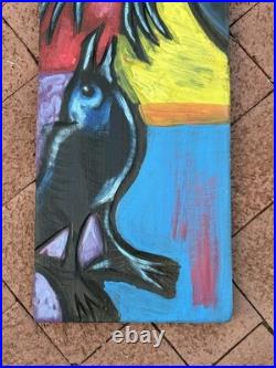 Navajo Painting Folk Art on Wood Crow Raven Leland Holiday 36 Native American
