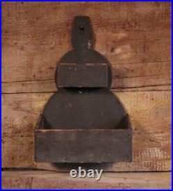 New England Double Wall Box or Candle Box in Old Dry Paint Folk Art