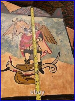 New Mexico Childs Primitive Folk Art Retablo St Michael Archangel Spanish Market