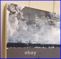 No. 691 Original Abstract Mixed Media Minimal Landscape Painting By K. A. Davis