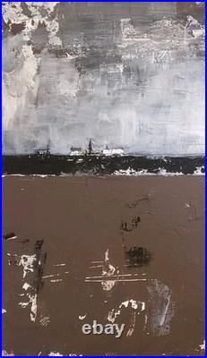 No. 691 Original Abstract Mixed Media Minimal Landscape Painting By K. A. Davis