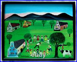 Noted Mexican Roman Lopez Fine Vintage Original Folk Art Oil Painting