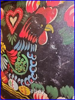 OOAK Tole Painting on Tray by Maggie Hartnett of New Orleans, Folk Art Hen & Egg