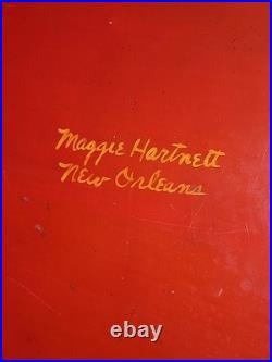 OOAK Tole Painting on Tray by Maggie Hartnett of New Orleans, Folk Art Hen & Egg