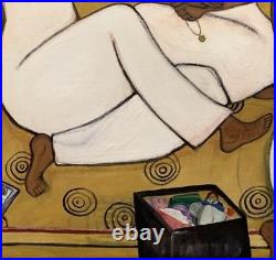 ORIGINAL 16x20 African American Folk Art Painting Four Sisters Canvas, 2020