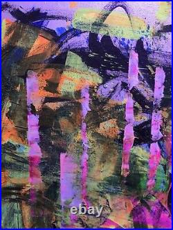 ORIGINAL ABSTRACT ACRYLIC ON CANVAS PAINTING 16x20 READY TO HANG SIGNED BY REED