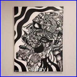ORIGINAL ARTWORK Outsider Art Abstract Surreal 48 x 36 -Silent Suffering