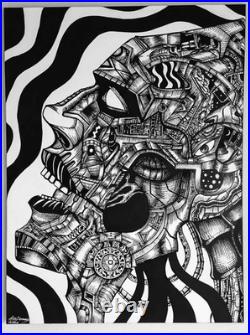 ORIGINAL ARTWORK Outsider Art Abstract Surreal 48 x 36 -Silent Suffering