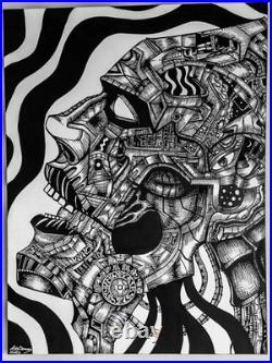 ORIGINAL ARTWORK Outsider Art Abstract Surreal 48 x 36 -Silent Suffering