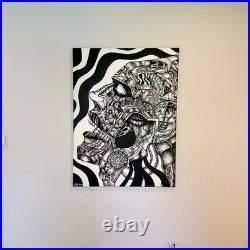 ORIGINAL ARTWORK Outsider Art Abstract Surreal 48 x 36 -Silent Suffering
