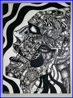 ORIGINAL ARTWORK Outsider Art Abstract Surreal 48 x 36 -Silent Suffering