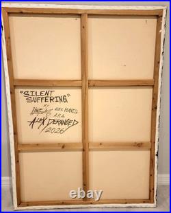 ORIGINAL ARTWORK Outsider Art Abstract Surreal 48 x 36 -Silent Suffering