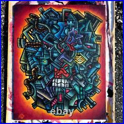 ORIGINAL ART Outsider Abstract Psychedelic Painting ETERNAL TEETH GNASHER 8x10 ORIGINAL ART Outsider Abstract Psychedelic Painting ETERNAL TEETH GNASHER 8x10