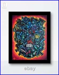 ORIGINAL ART Outsider Abstract Psychedelic Painting ETERNAL TEETH GNASHER 8x10 ORIGINAL ART Outsider Abstract Psychedelic Painting ETERNAL TEETH GNASHER 8x10