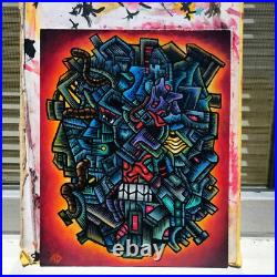 ORIGINAL ART Outsider Abstract Psychedelic Painting ETERNAL TEETH GNASHER 8x10 ORIGINAL ART Outsider Abstract Psychedelic Painting ETERNAL TEETH GNASHER 8x10