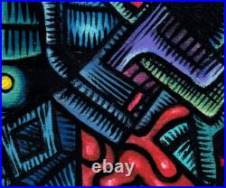 ORIGINAL ART Outsider Abstract Psychedelic Painting ETERNAL TEETH GNASHER 8x10 ORIGINAL ART Outsider Abstract Psychedelic Painting ETERNAL TEETH GNASHER 8x10