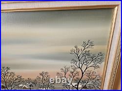 ORIGINAL OIL ON CANVAS With FRAME KOWALSKI FOLK ART VILLAGE IN THE SNOW SCENE ORIGINAL OIL ON CANVAS With FRAME KOWALSKI FOLK ART VILLAGE IN THE SNOW SCENE