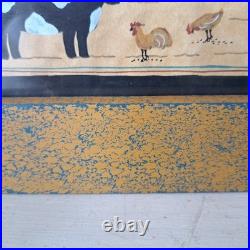 ORIGINAL Vintage HETHERLY HALE Watercolor Primative Folk Art Farm Scene Framed