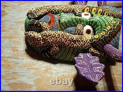 Ocumicho wood painted salamander mask wooden Mexican Mexico folk art vintage