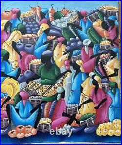 Oil Painting African Style Village Haitian