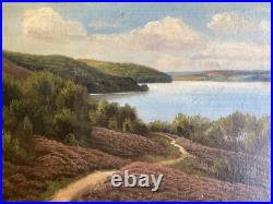 Oil Painting Landscape Sky Erika Heath Coast Antique °Path Juniper Trees