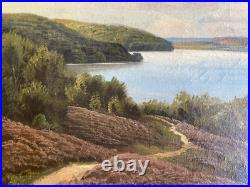 Oil Painting Landscape Sky Erika Heath Coast Antique °Path Juniper Trees