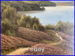 Oil Painting Landscape Sky Erika Heath Coast Antique °Path Juniper Trees