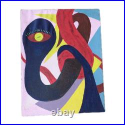 Oil Painting On Board ALBERT HOFFMAN Outsider Primitive Folk Art Abstract 1979 Oil Painting On Board ALBERT HOFFMAN Outsider Primitive Folk Art Abstract 1979