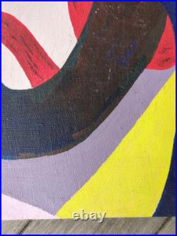 Oil Painting On Board ALBERT HOFFMAN Outsider Primitive Folk Art Abstract 1979 Oil Painting On Board ALBERT HOFFMAN Outsider Primitive Folk Art Abstract 1979