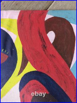 Oil Painting On Board ALBERT HOFFMAN Outsider Primitive Folk Art Abstract 1979 Oil Painting On Board ALBERT HOFFMAN Outsider Primitive Folk Art Abstract 1979