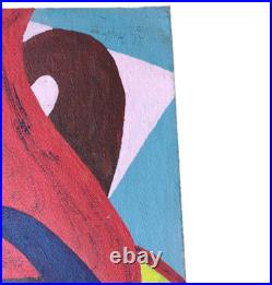 Oil Painting On Board ALBERT HOFFMAN Outsider Primitive Folk Art Abstract 1979 Oil Painting On Board ALBERT HOFFMAN Outsider Primitive Folk Art Abstract 1979
