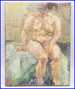 Oil Painting on Canvas Folk Art Nude Study Female
