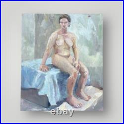 Oil Painting on Canvas Folk Art Nude Study Female