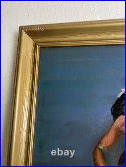 Oil on Canvas Painting of Indian Chief White Swan