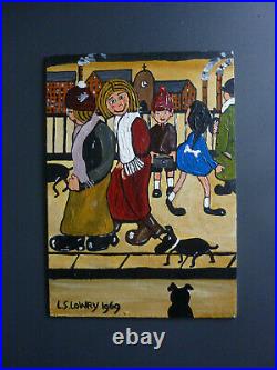 Oil painting of Ladies walking their Dogs, lovely size and gorgeous colours