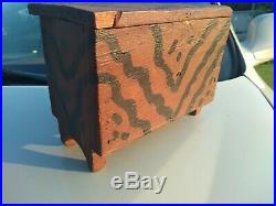 Old Antique AAFA Southern Paint Decorated Miniature Chest Folk Art Tennessee Box