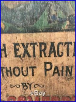 Old Teeth Extracted Dr OB Comfort Bradford PA Dentist Painted Wood Folk Art Sign