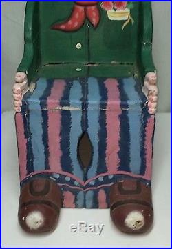 One Of A Kind Folk Art Jester/clown Childs Chair Wood Hand Painted Unique