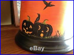 Ooak Hand Painted Antique Vtg Halloween Witch Black Cats Jol Folk Art Coffee Pot