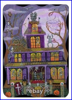 OrIgInAl FoLk ART PaInTiNg on WooD HaLLowEEn SkElEtOn MaNoR BaT CaTs MooN CoFFin OrIgInAl FoLk ART PaInTiNg on WooD HaLLowEEn SkElEtOn MaNoR BaT CaTs MooN CoFFin