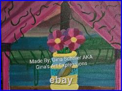 Original 11x14in Acrylic Canvas Looking Out The Window