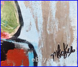 Original 12x12 Abstract Figurative Painting Expressive Modern Art by Isaksen